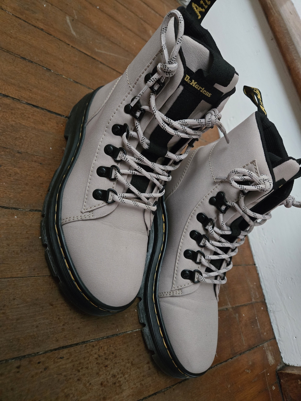 Dr. Martens Women's Light Taupe Lace-Up Combat Boots